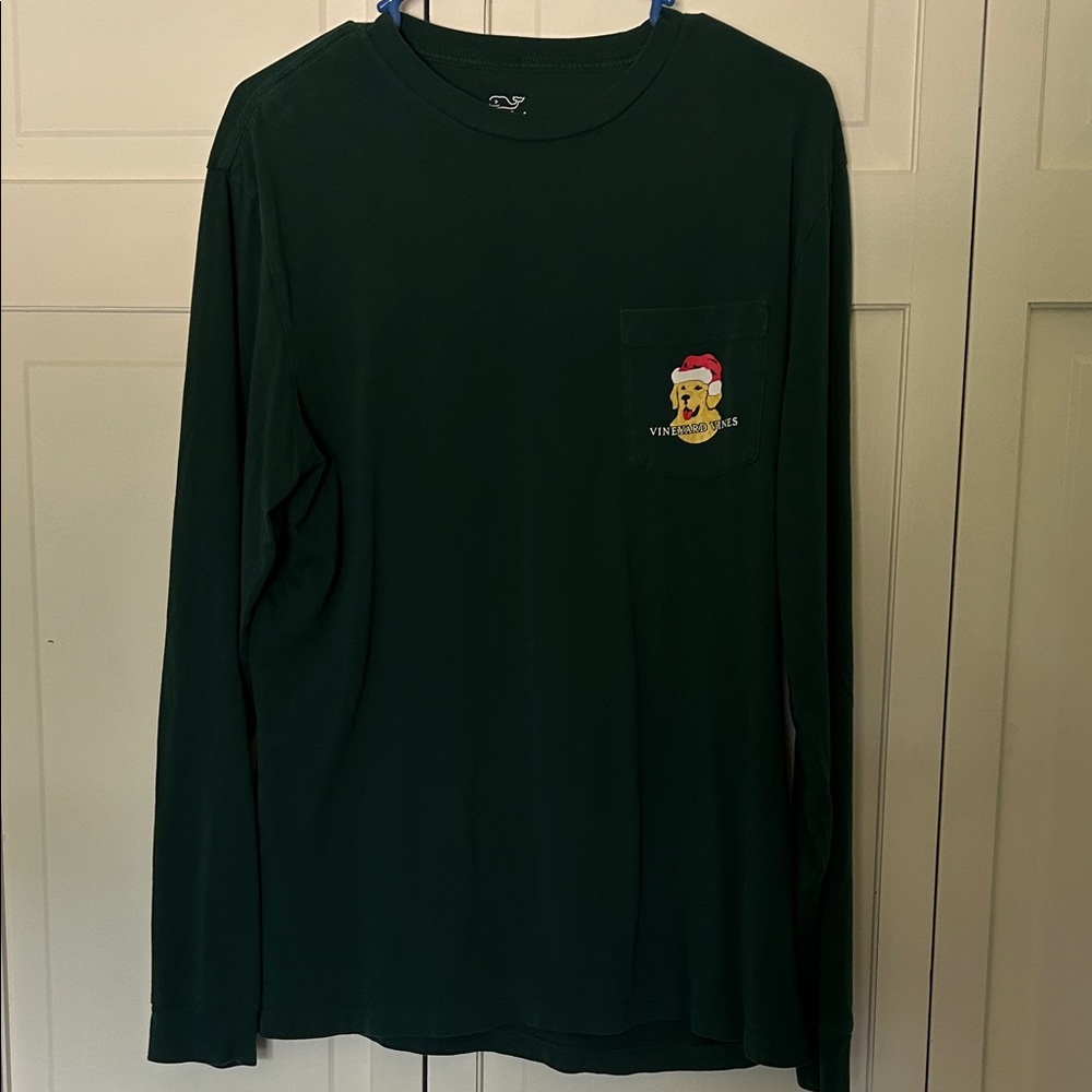 Vineyard Vines Green Medium Long Sleeve Cotton Tee